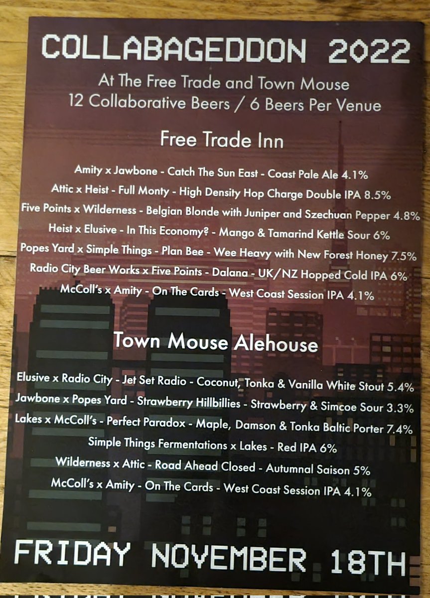 CalNoble's tweet photo. May not be at @NagsHeadReading but still managed to try them all! Amazing beer as always @tabamatu @ElusiveBrew and two great pubs in Newcastle @The_Town_Mouse @TheFreeTradeInn https://t.co/c7xn8U6G9K