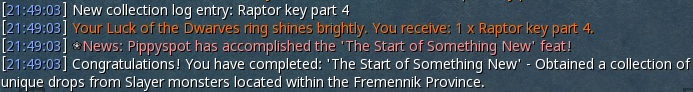 Pippyspot's tweet photo. Log #3 completed, that mammoth key piece took awhile but rngesus blessed me today @RuneScape https://t.co/VtLymD3ZNz