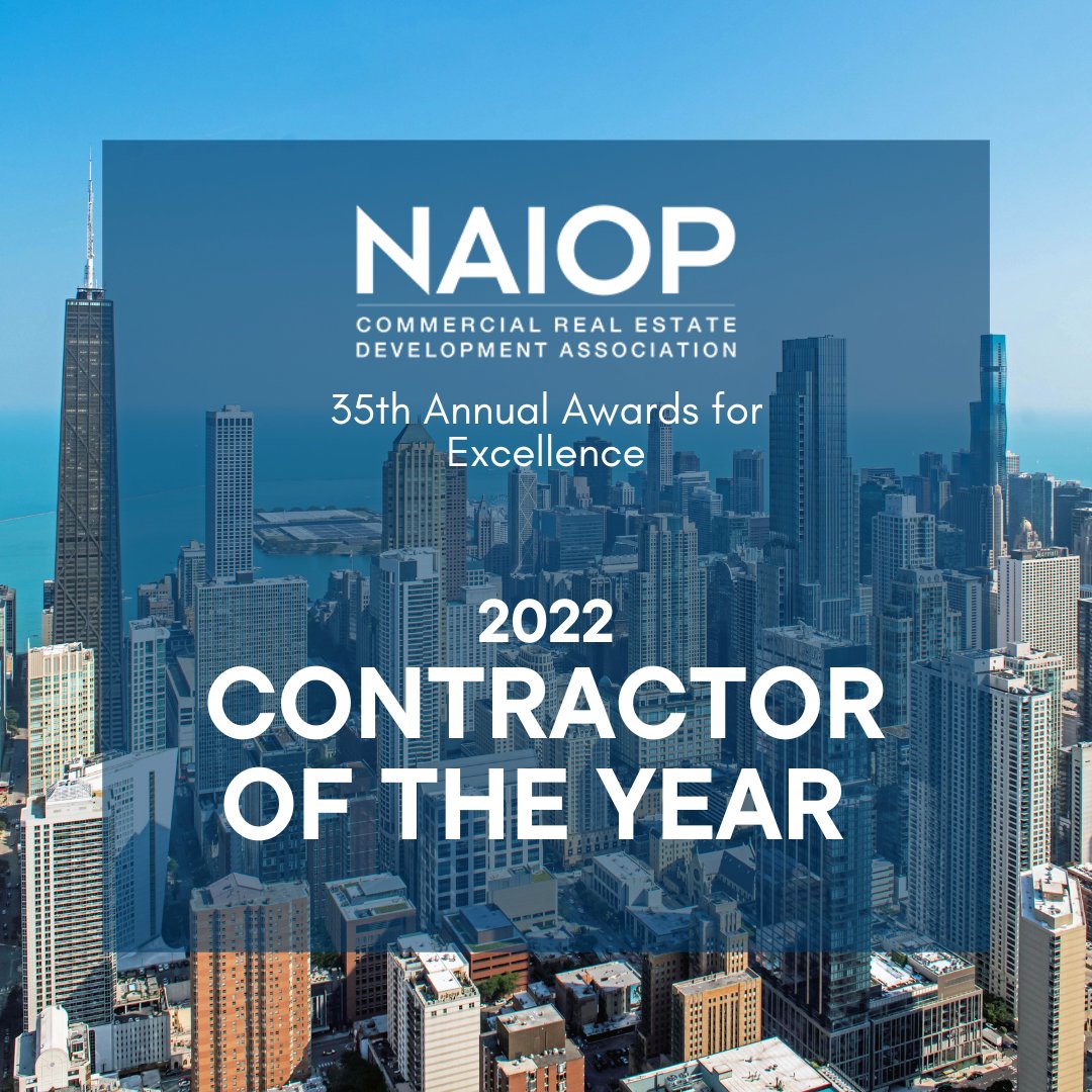 We were honored to be chosen as NAIOP Chicago's 2022 Contractor of the Year and are grateful to our people and partners who make this all possible. Additional congratulations to JDL Development and the entire One Chicago team for being named Multifamily Development of the Year!