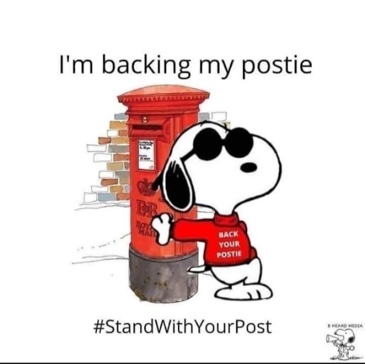JackyMorrey's tweet photo. Appalling behaviour by @RoyalMailGroup - you have zero respect for your loyal workers in @RoyalMail or @parcelforce
#IStandWithMyPostie https://t.co/i7FTWiDxPK