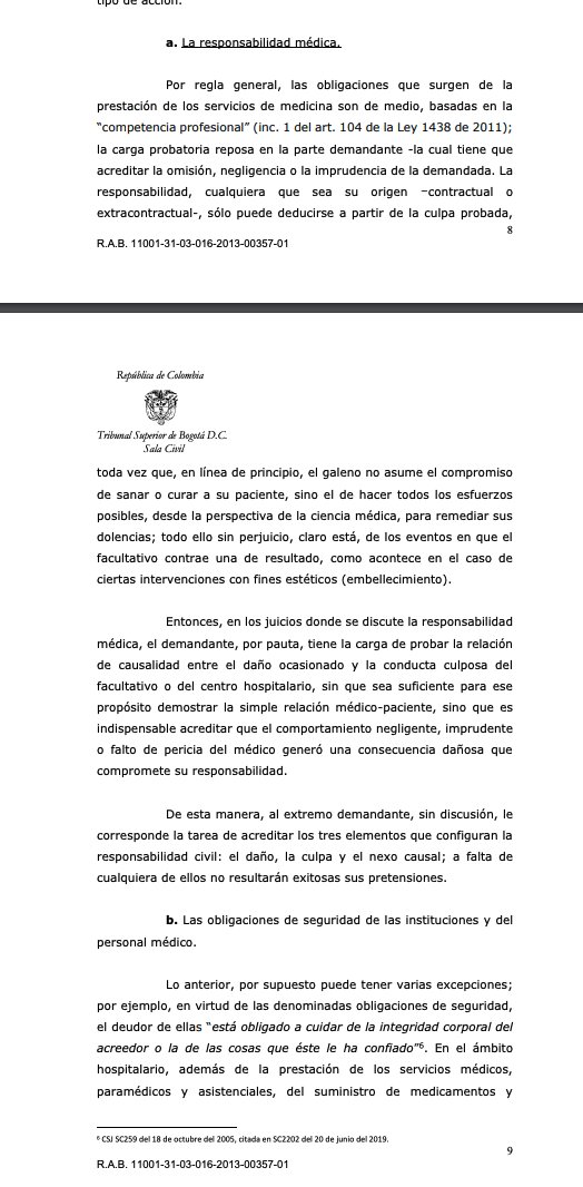 jairoparrac's tweet photo. RESPONSABILIDAD MÉDICA. OBLIGACIONES. CARGA DE LA PRUEBA. TSB: --👇👇-- https://t.co/oAj6PY5790