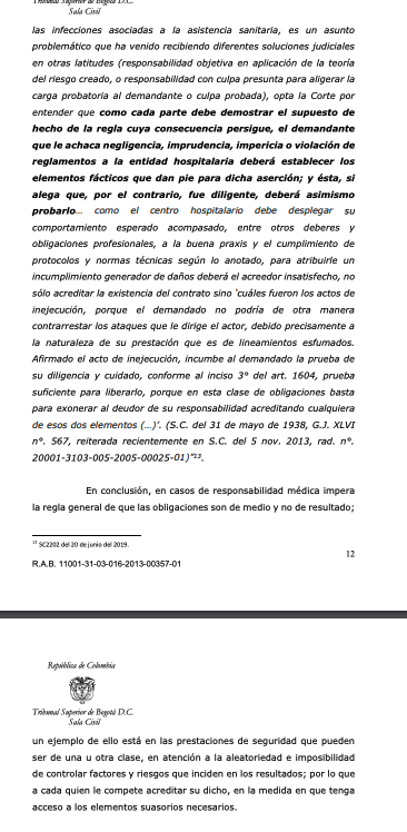 jairoparrac's tweet photo. RESPONSABILIDAD MÉDICA. OBLIGACIONES. CARGA DE LA PRUEBA. TSB: --👇👇-- https://t.co/oAj6PY5790
