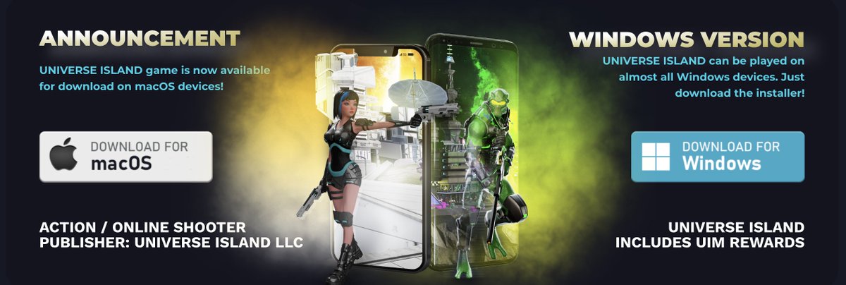 _UNIVERSEISLAND's tweet photo. We're thrilled to announce that our new version of Universe Island is now available for PC and MAC! 🚀

In addition, we have a brand new design for our NFT marketplace, which we think you'll love.  

GAME IS LIVE !!! VISIT OUR WEBSITE !!! 🥂 https://t.co/kpmjg48gss