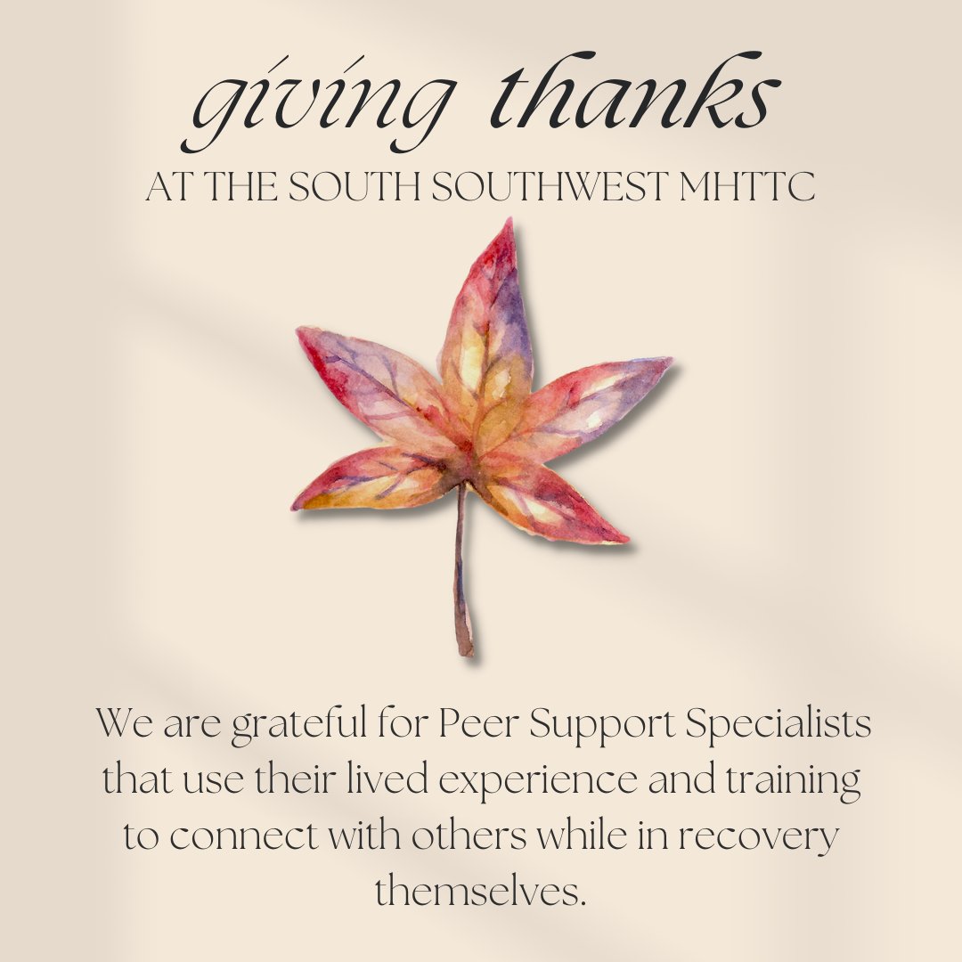 #PeerSupportSpecialists use their lived experiences of mental health &amp; substance use &amp; utilize their training to support others experiencing similar challenges. We are so thankful for their contributions to the mental health workforce &amp; we appreciate having them on our team!