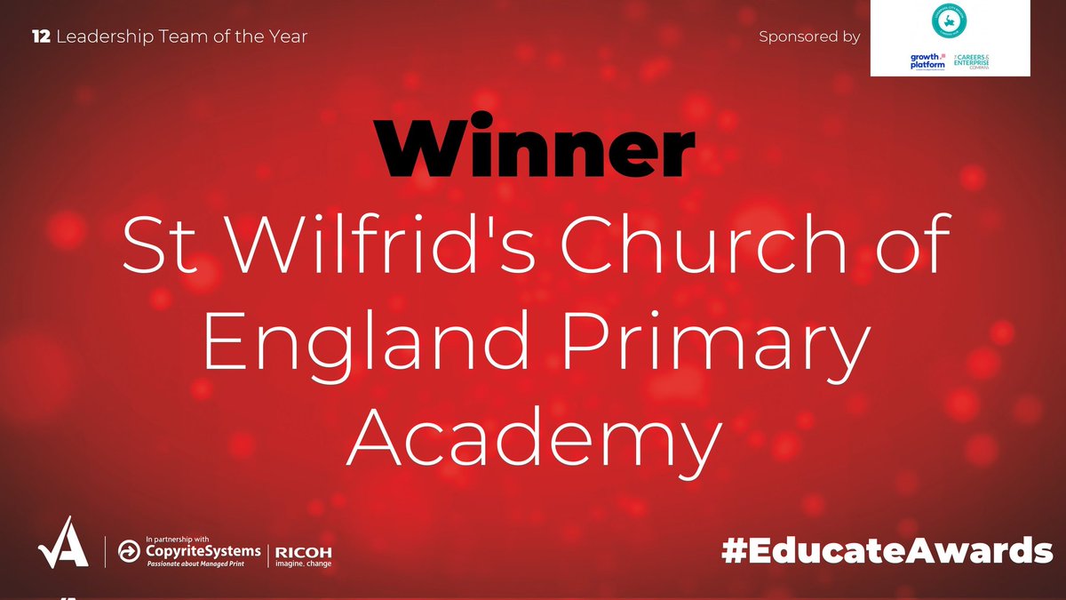 EducateAwards's tweet photo. Next is the Leadership Team of the Year category, sponsored by @LCRCareersHub and presented by careers hub lead, Gill Walsh.

The winner is… @St_Wilfrids_CE! Well done #EducateAwards https://t.co/vnuCx91ThU