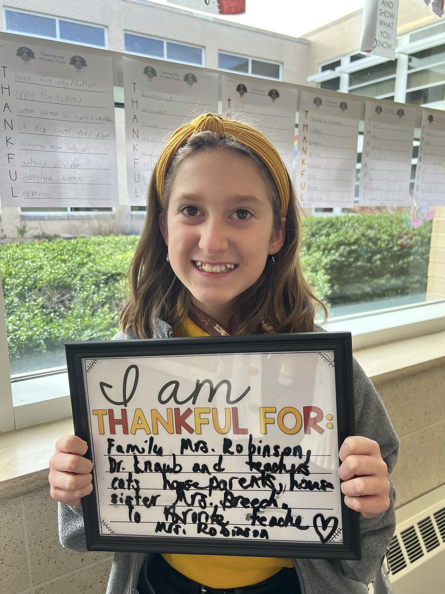 Mhs5th's tweet photo. Thankful for our amazing students. Take a look at what they are thankful for. 💛🤎💛🤎 @miltonhershey https://t.co/U4DAV8wUzR