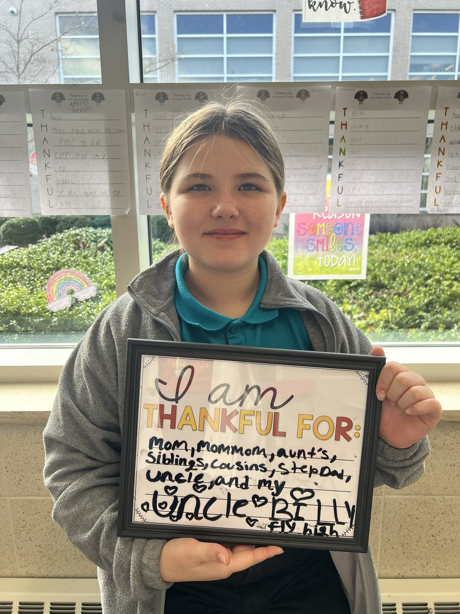 Mhs5th's tweet photo. Thankful for our amazing students. Take a look at what they are thankful for. 💛🤎💛🤎 @miltonhershey https://t.co/6E5NaX9FWC