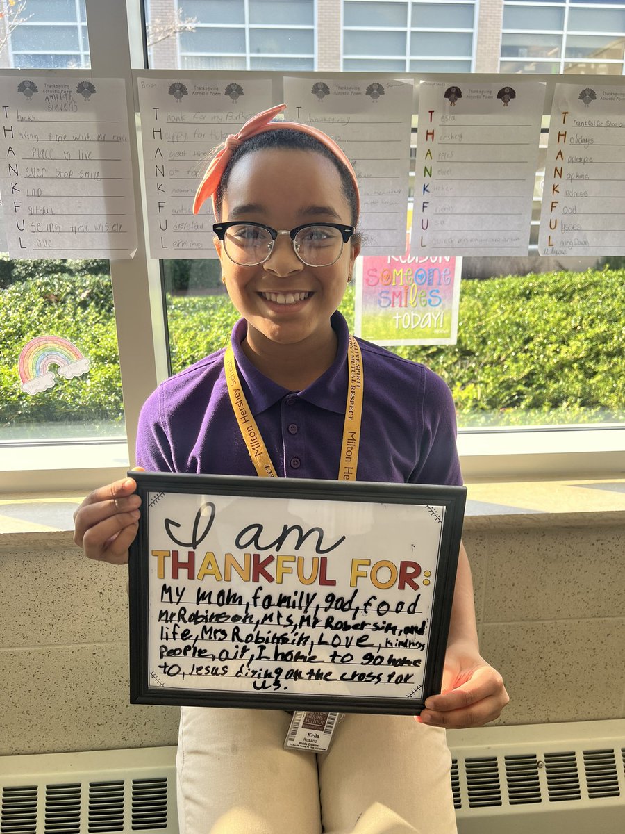 Mhs5th's tweet photo. Thankful for our amazing students. Take a look at what they are thankful for. 💛🤎💛🤎 @miltonhershey https://t.co/Gh80NtPiJC