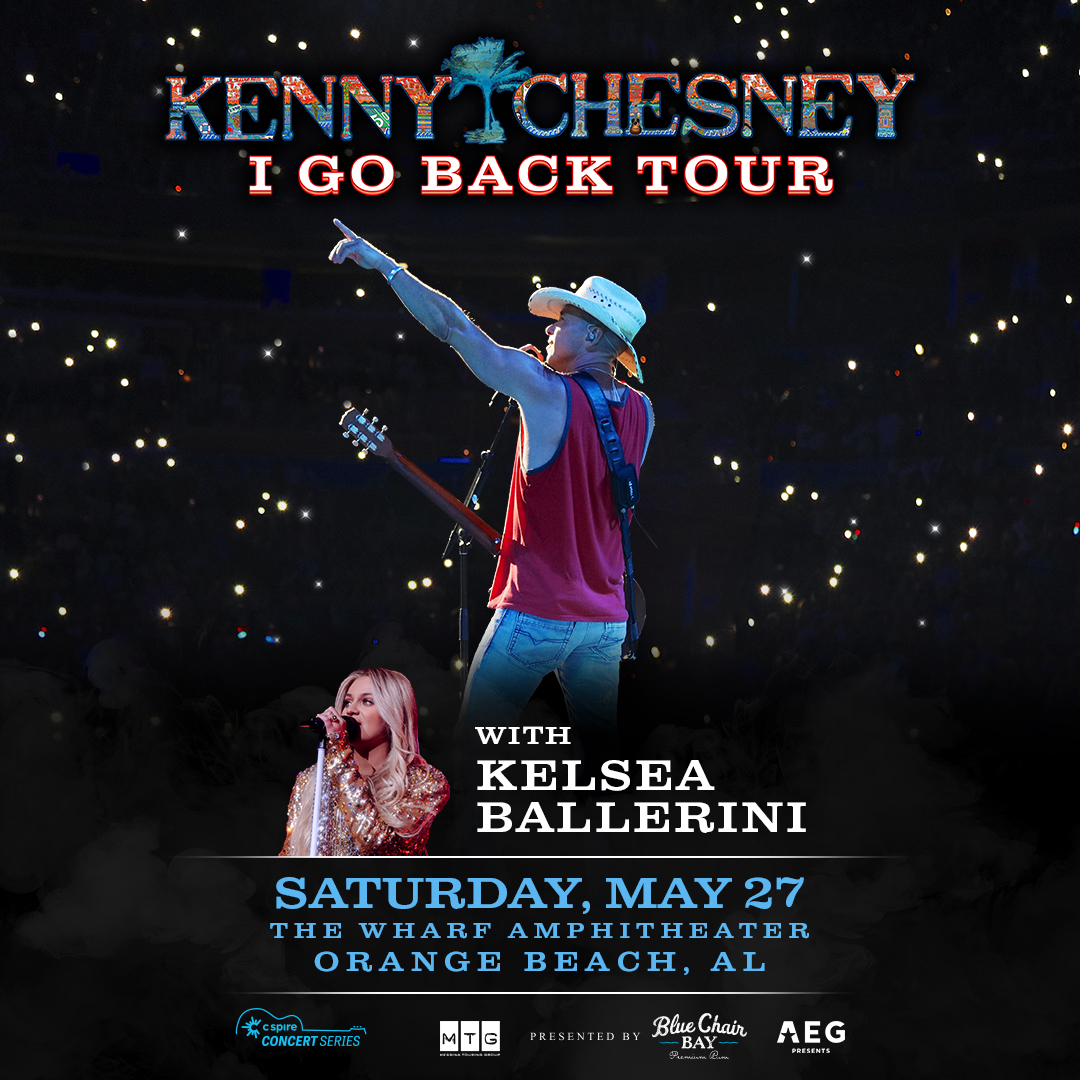 JUST ANNOUNCED!! @kennychesney will be here Sat. 5/27 with special guest @KelseaBallerini as part of our 2023 @CSpire Concert Series! Tickets go on-sale Friday, 12/2 at 10am! 

#WharfOBA #GulfShores #OrangeBeach #LiveMusic #CSpire 