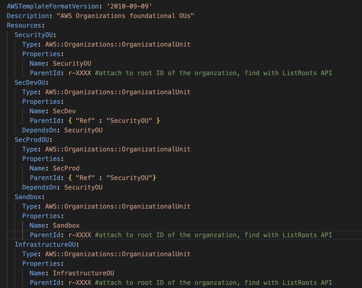 AWSIdentity's tweet photo. AWS CloudFormation now supports accounts, OUs, and policies from AWS Organizations. Now you can easily manage your organization using IaC as stacks in CloudFormation @AWSCloudFormer. 
https://t.co/w4pgn3csT8 https://t.co/hfNGiLboDx