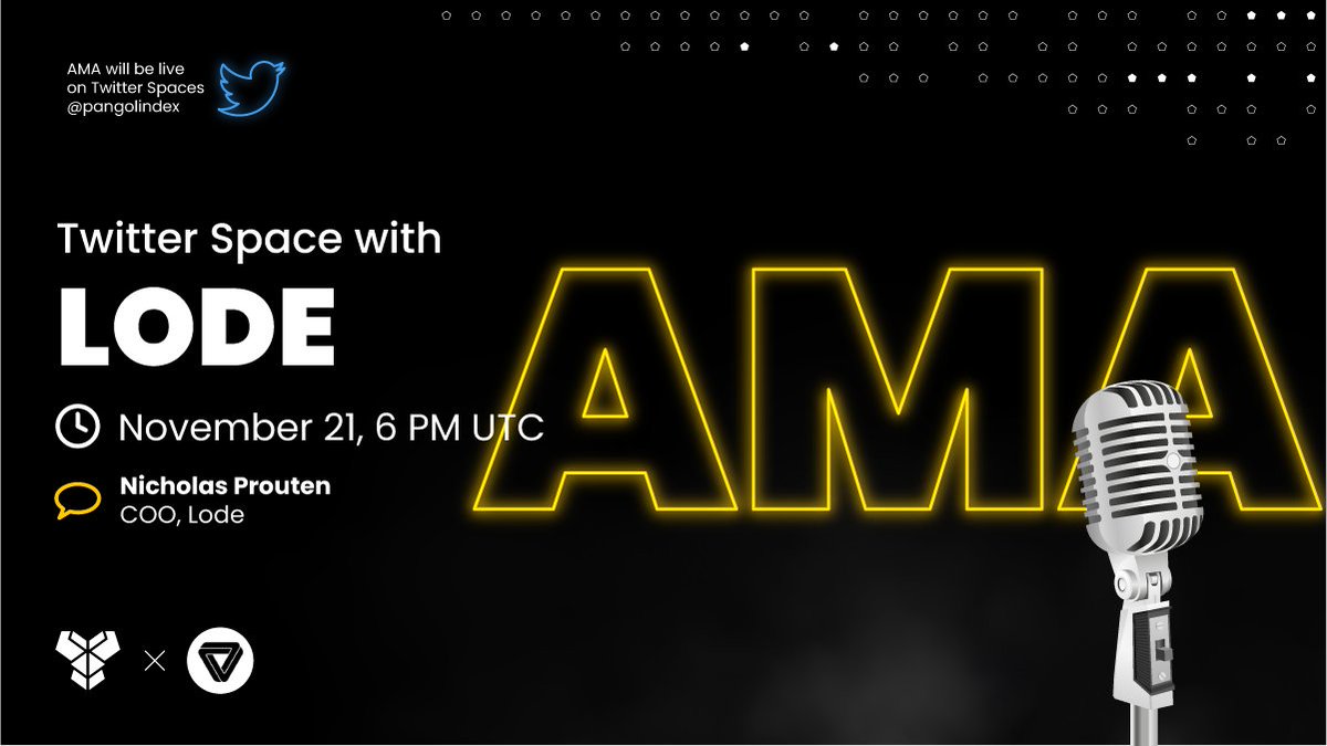 pangolindex's tweet photo. 🔊Join our space with @LODE_one this Monday at 6PM UTC

Learn more ab LODE's AVAX-Native, silver and gold monetary system...

https://t.co/iksg3cOICh https://t.co/NmfHBieYUQ