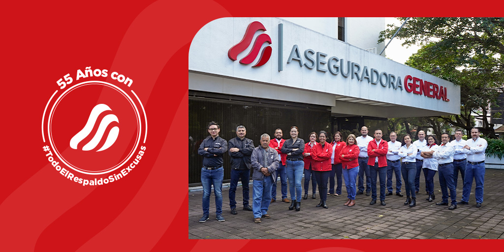 AsegGeneral's tweet photo. Celebramos 55 años de velar por tu bienestar y seguridad. 

Gracias a todos nuestros asegurados por confiar en nosotros, estaremos siempre sin excusas.

#AseguradoraGeneral #TodoElRespaldo https://t.co/llnC7aSIO2