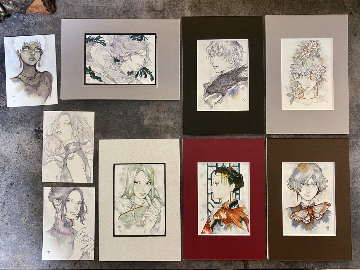 デザフェスのお品書きです、個展から変わってませんが、ATC原画やサイン色紙などもあります。アルコールインクアートの原画ステッカーも豊富です。額装作品は後日発送での販売となります、よろしくお願いします!

 #デザフェス56 