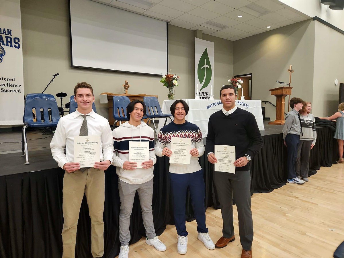 Lutheran-SC Football (@lhscougarfb) on Twitter photo Congratulations to our new NHS honorees! Great job fellas <a href="/FieberkornJacob/">Jacob Fieberkorn</a> <a href="/kian_yuen88/">Kian Yuen</a> <a href="/PeyYuen/">Peymon Yuen</a> <a href="/tretroupe3/">tretroupe³⁰</a> #PawsUp Congratulations to our new NHS honorees! Great job fellas <a href="/FieberkornJacob/">Jacob Fieberkorn</a> <a href="/kian_yuen88/">Kian Yuen</a> <a href="/PeyYuen/">Peymon Yuen</a> <a href="/tretroupe3/">tretroupe³⁰</a> #PawsUp