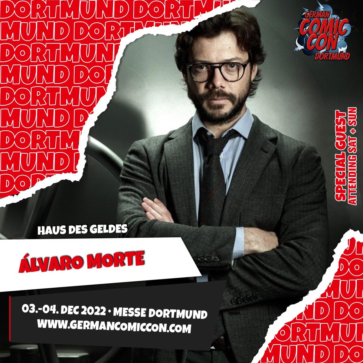 German Comic Con Dortmund, 3-4 Dezember 2022, Messe Dortmund

Tickets: bit.ly/3Q5vqm3 

Freut euch auf Álvaro Morte auf der German Comic Con Dortmund Winter Edition am 3-4 Dezember 2022 in der Messe Dortmund. 

Verpasst auf keinen Fall diese großartige Chance!