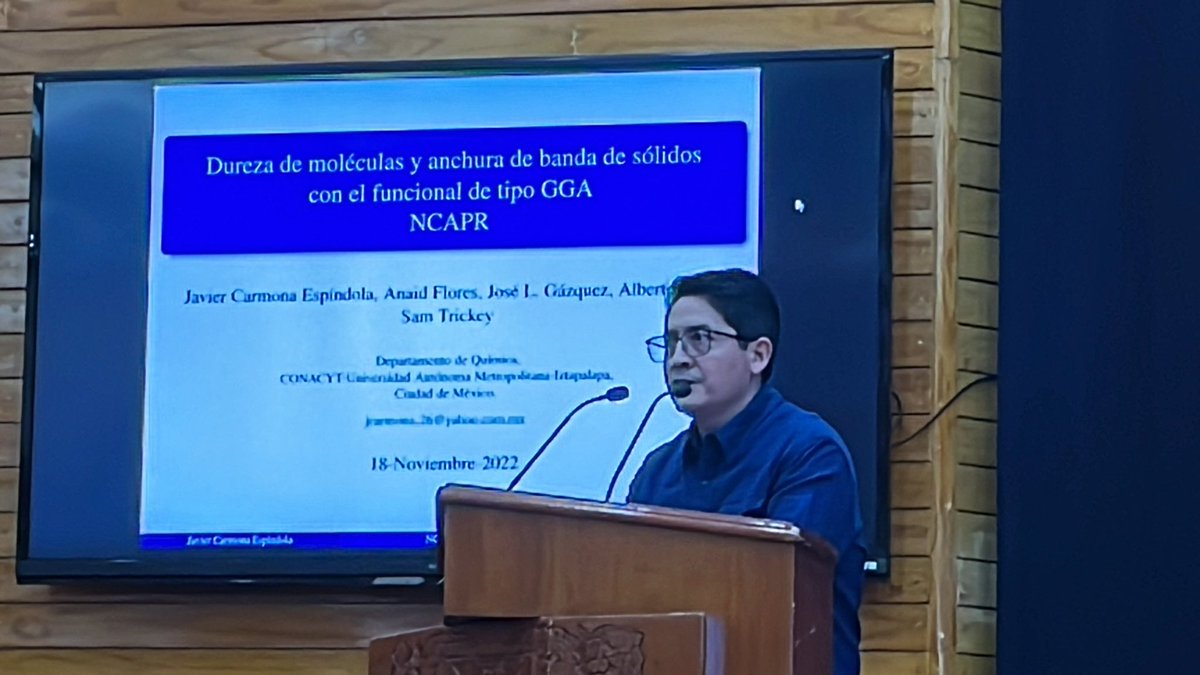 rmfqt1's tweet photo. Terminamos las pláticas de hoy con Javier Carmona (UAM) - Un nuevo funcional de intercambio, NCAPR
#XXRMFQT #CompChemMX https://t.co/aJV4qOAb1a