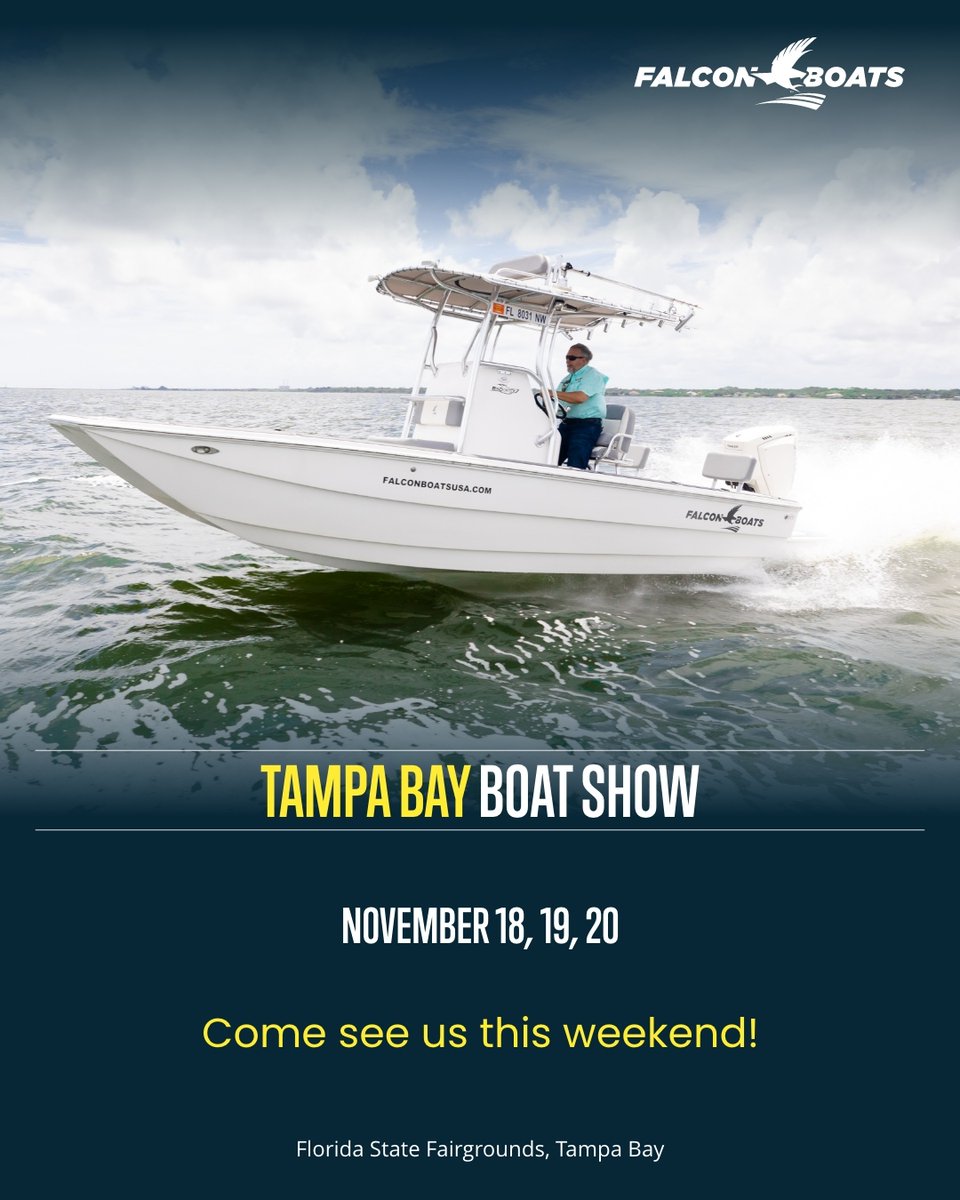 BoatsFalcon's tweet photo. Come out this weekend and see our Falcons!!

We will be near the front entrance in space D-5

https://t.co/NzZS3j5uu3

@falcon_boats_usa #falconboatsusa #falconcatamarans https://t.co/ydb9KSFPEt