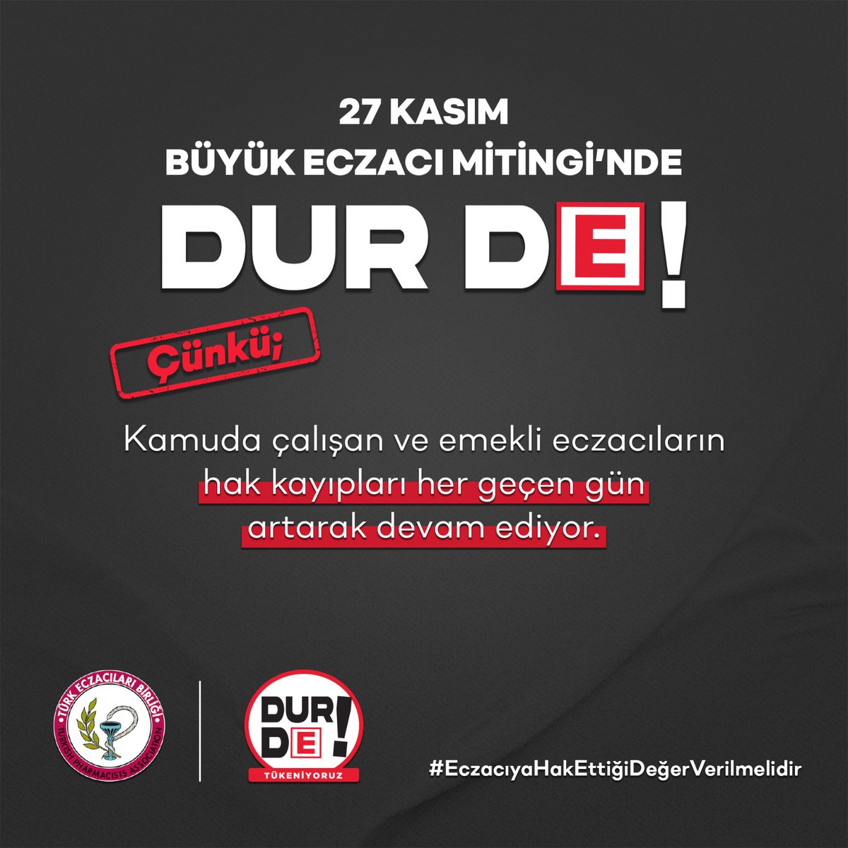konyaeo's tweet photo. #EczacıyaHakEttiğiDeğerVerilmelidir 
#27KasımBüyükEczacıMitingi https://t.co/UKKm3miWxg