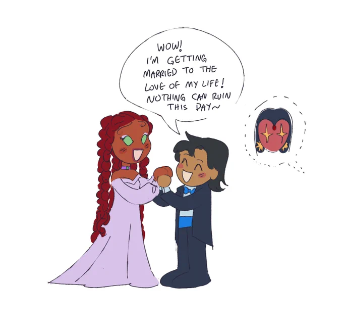 i got a request to draw kory in a wedding dress 