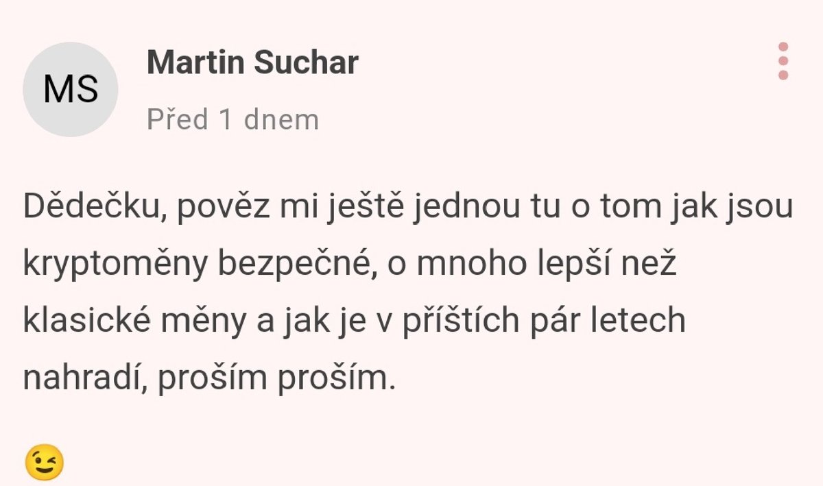 Představte si, že je rok 2028, #BTC je za $200 000 a vy si procházíte můj twitter účet. 
Radim ti dej follow, nebudeš litovat.
(Za retweet pošlu 10 sats) 🙂⚡