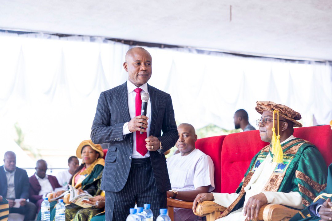 PNMbah's tweet photo. Earlier today, I was inducted into the Hall of Fame of Godfrey Okoye University Enugu in recognition of my contributions to the university. I cherish this honour. It speaks to the high premium we shall place on education in our beloved #EnuguState. Thank you my GoUni family! https://t.co/vQYsvjKYHz