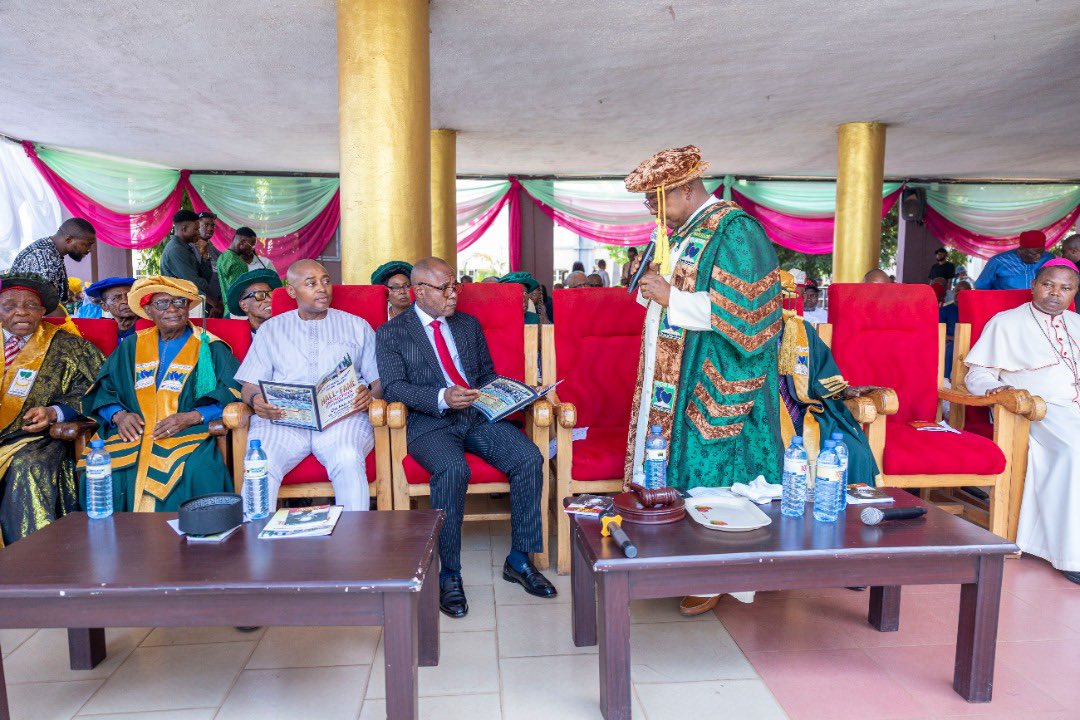 PNMbah's tweet photo. Earlier today, I was inducted into the Hall of Fame of Godfrey Okoye University Enugu in recognition of my contributions to the university. I cherish this honour. It speaks to the high premium we shall place on education in our beloved #EnuguState. Thank you my GoUni family! https://t.co/vQYsvjKYHz