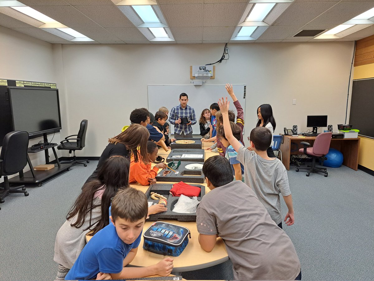 We are lucky to have a history box from the <a href="/CanMusHistory/">Museum of History</a> in our school for 2 weeks. Grade 4/5G had some great questions about the artifacts that date from early times until today.