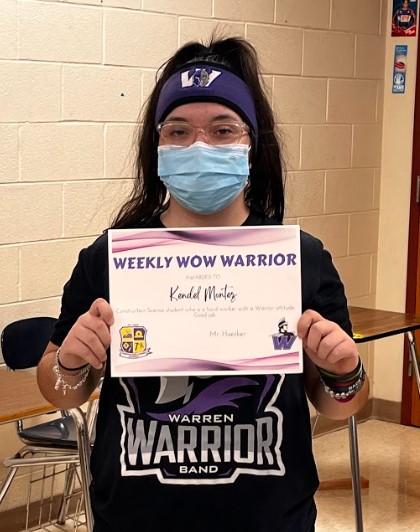 WarrenCTEWood's tweet photo. Ending the week with 2 more Warriors of the Week from Construction Science and Construction Technology...Warren CTE classes. Kendel and David are truly exhibiting #warriornation attitude. Hard workers! @melg2005 @BernadetteG15 @AHernandez_VP @NicoleEEsparza #ctepride https://t.co/GnjRBUK2Bc