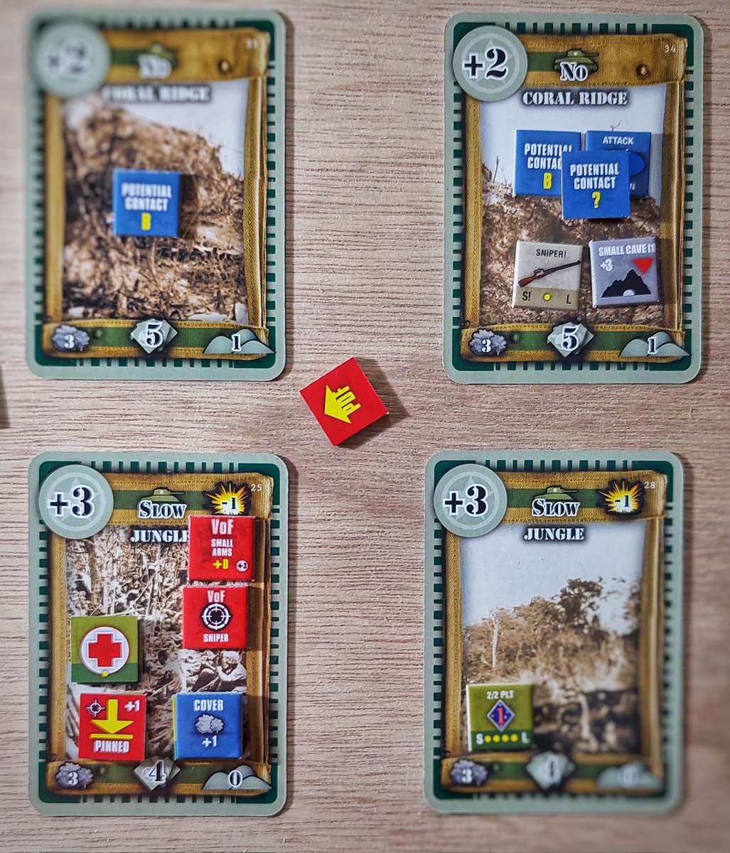 fredy_casper's tweet photo. Fields of Fire 2 de @gmtgames . Misión 4: Asalto a la fábrica de fósforo. Final del primer turno. Una HMG japonesa abre fuego sobre un pelotón al que pilló desprevenido. Por si no fuera poco, un francotirador ha finiquitado al HQ del primer pelotón. Casi nada! https://t.co/DNHygxuOzU