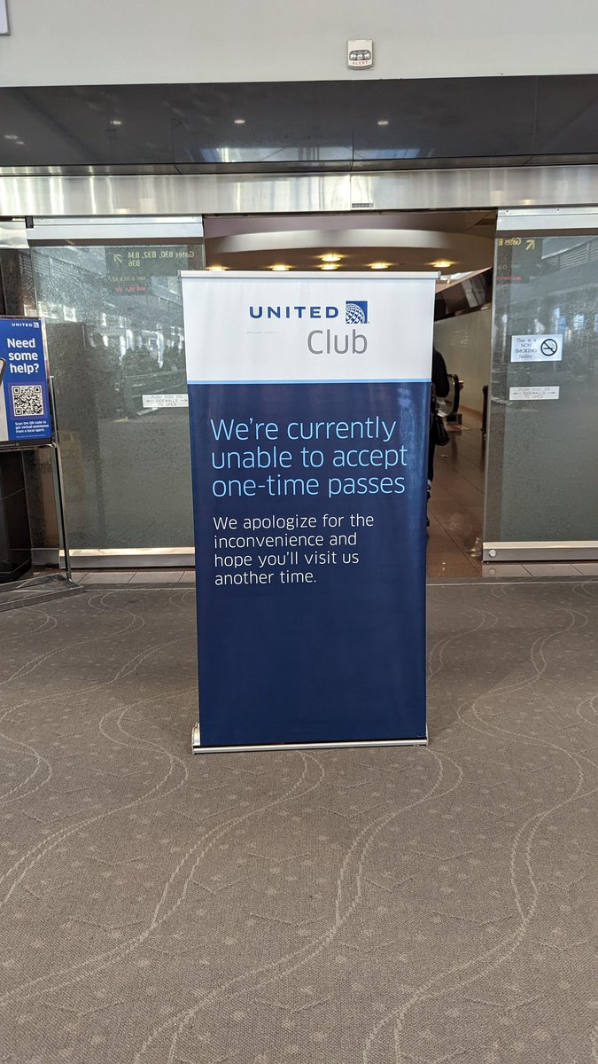 Not worth keeping the <a href="/united/">United Airlines</a> card anymore. This is the 5th time I've tried to use this in Denver and haven't been able to. The "temp" club is a gate with frozen leftover sandwiches and no bathrooms. #cancelmileagepluscard