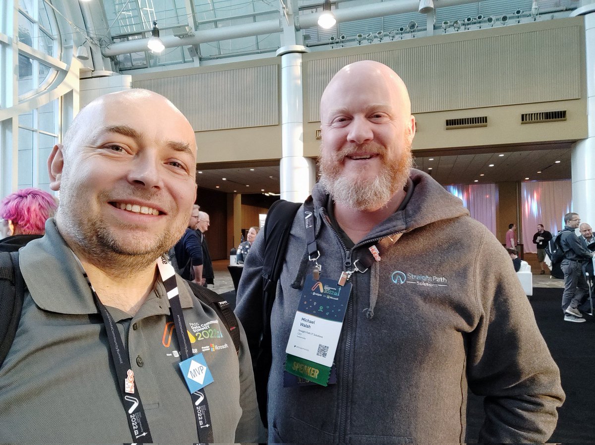 MikeyBronowski's tweet photo. Two Mikes @Mike_WalshNH
#PASSDataCommunitySummit
#sayhelloatpass https://t.co/Rzuc2C0zgM