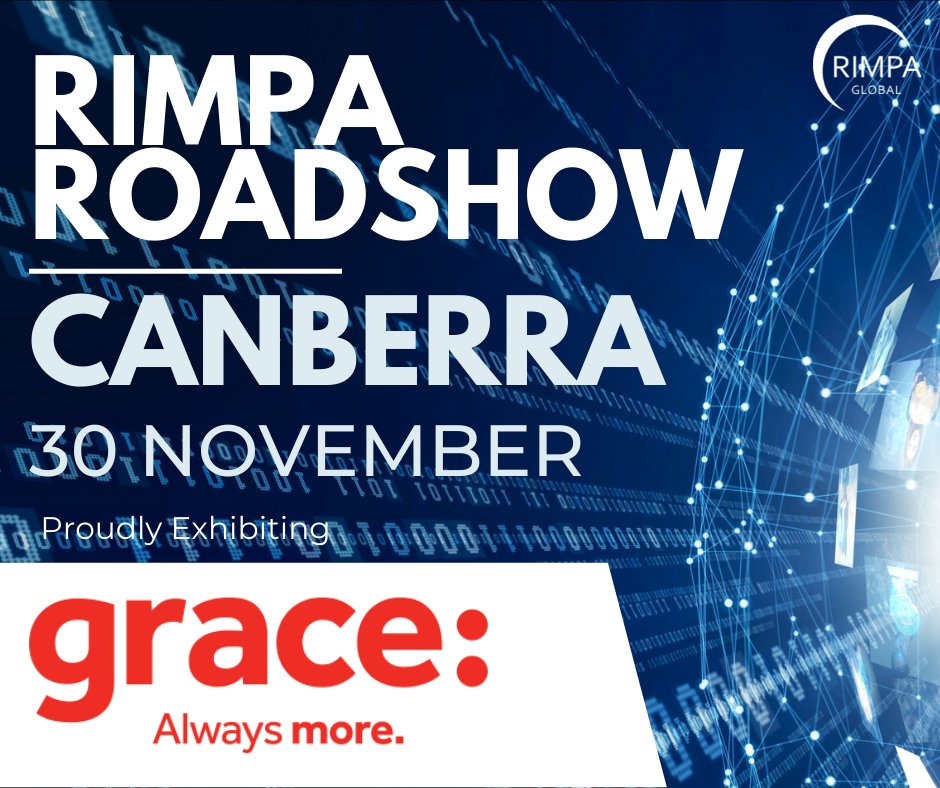 RIMPAGlobal's tweet image. Thank you to @gracegroup_au, sponsors of the RIMPA Roadshow in Canberra! Meet the team at Novotel Canberra and have the chance to WIN a 3-day RIMPA Live 2023 registration 🙌

register - ow.ly/5e0w50L8OFj

#RIMPARoadshow #informationmanagement #recordsmanagement