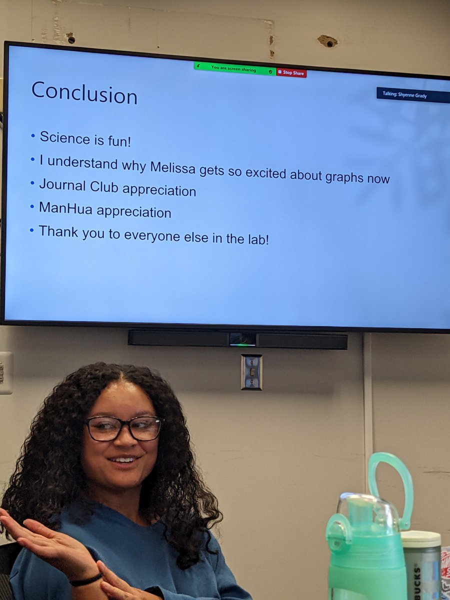 Herman_lab_UNC's tweet photo. @shy3nn333 with a top notch Conclusions slide at her lab meeting today 👏👏👏👏👏 https://t.co/GqB90KOXkl
