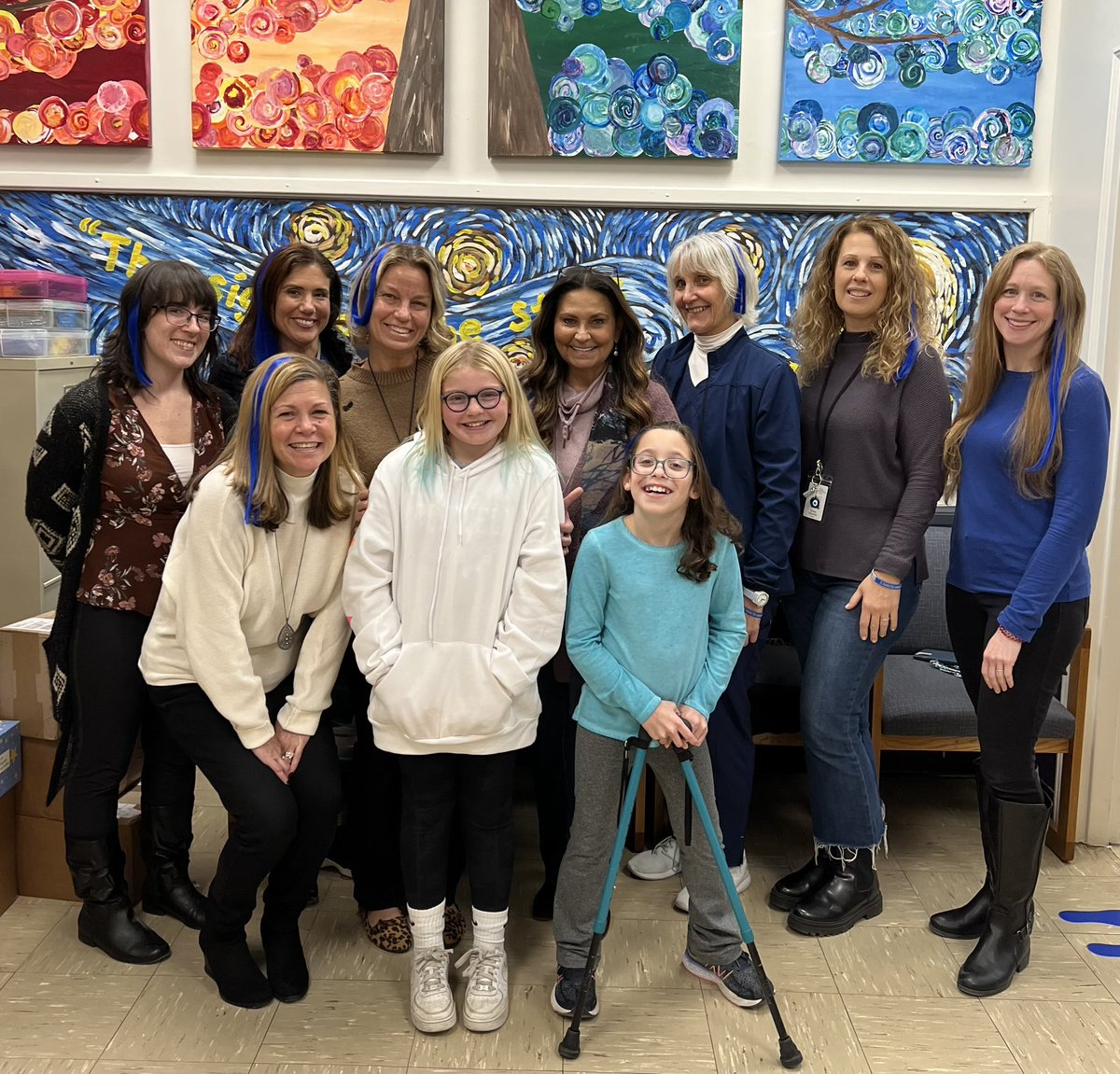 November is National Diabetes Awareness month. We’re spreading awareness with blue streaks in our hair! #DiabetesAwarenessMonth