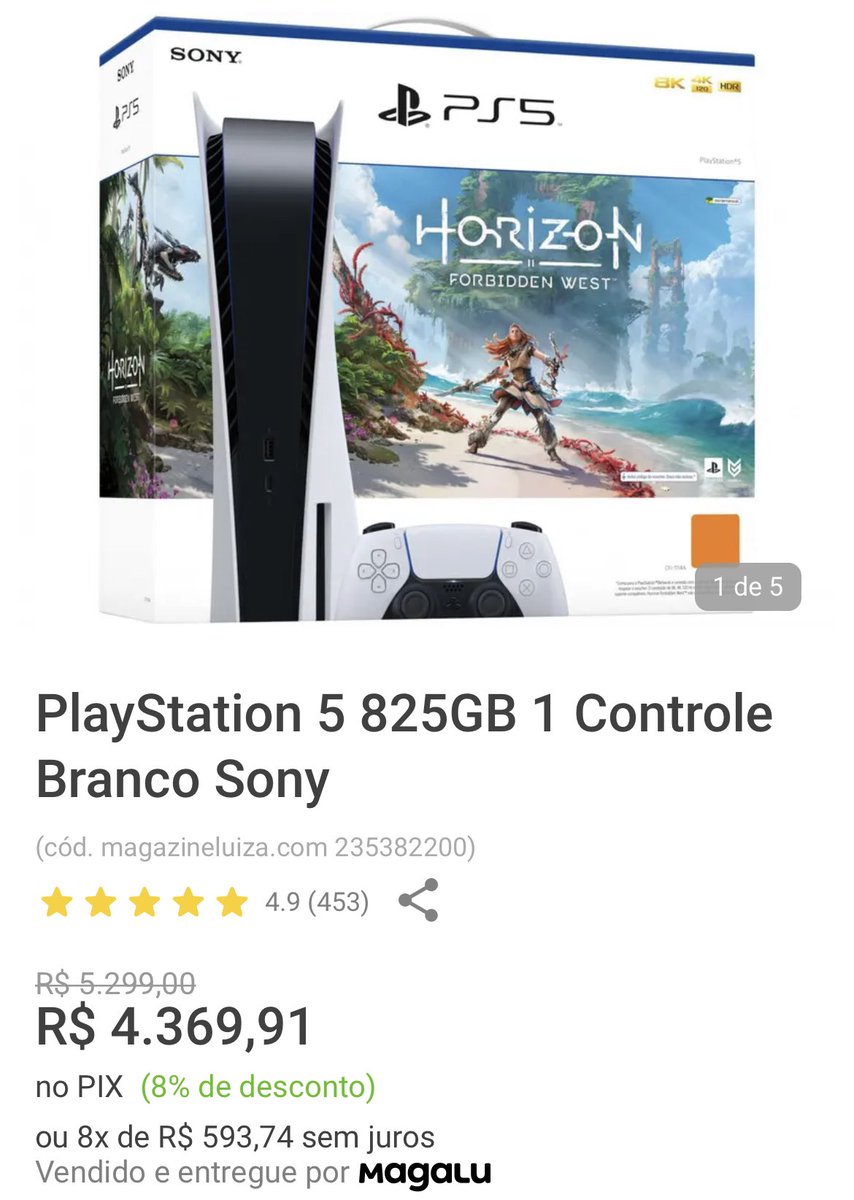 PlayStation 5 825GB 1 Controle Branco Sony https://t.co/9fO1WhMaT6

#BlackDasBlacksMagalu #BlackFriday 

#PlayStation5 https://t.co/sgsCavlCXG