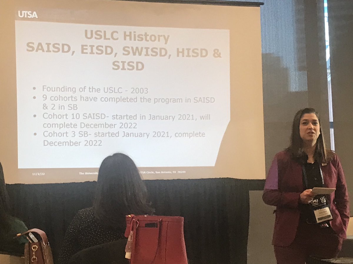 DrGGorordo's tweet photo. USLC award-winning Leadership Development preparation program students presenting their research findings ... outstanding! ⁦@DrH_OnTheEdge⁩ ⁦@TeamELPS⁩ ⁦@MartinezMiriamR⁩ ⁦@MissHuizar⁩ https://t.co/ALiqpt3o6F