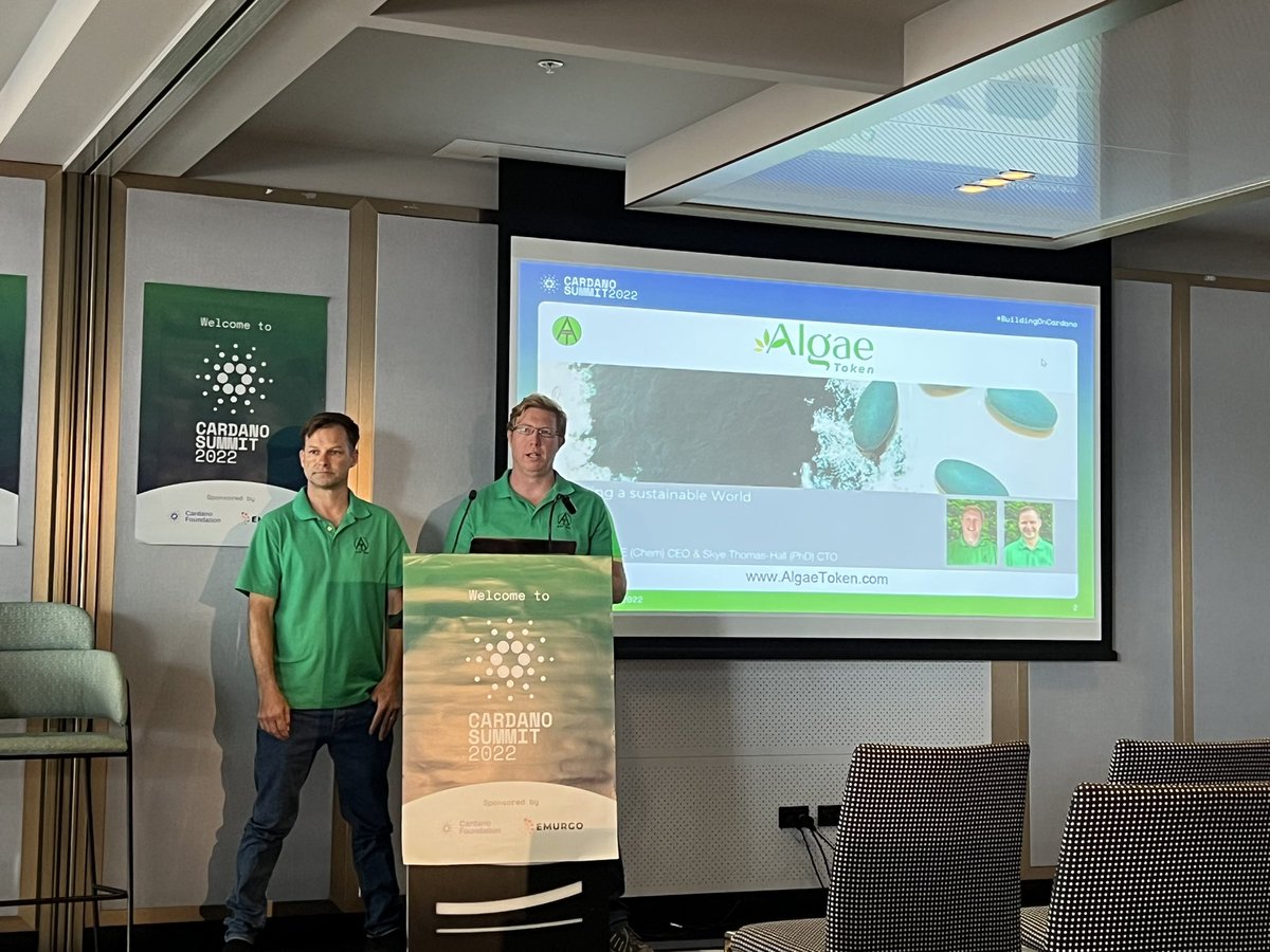 #CardanoSummit2022 Sustainability on Cardano! <a href="/algaetoken/">AlgaeToken</a>