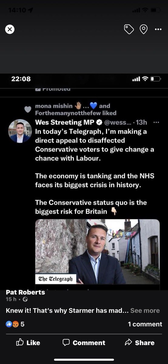 @Thelma_DWalker @jetd10_janey She’s taking donations from a private health company too as is Streeting, Health sec, Yvette Cooper and Phillipson!! Streeting saying they want disaffected Tory voters in the Telegraph!! The Tory rag!