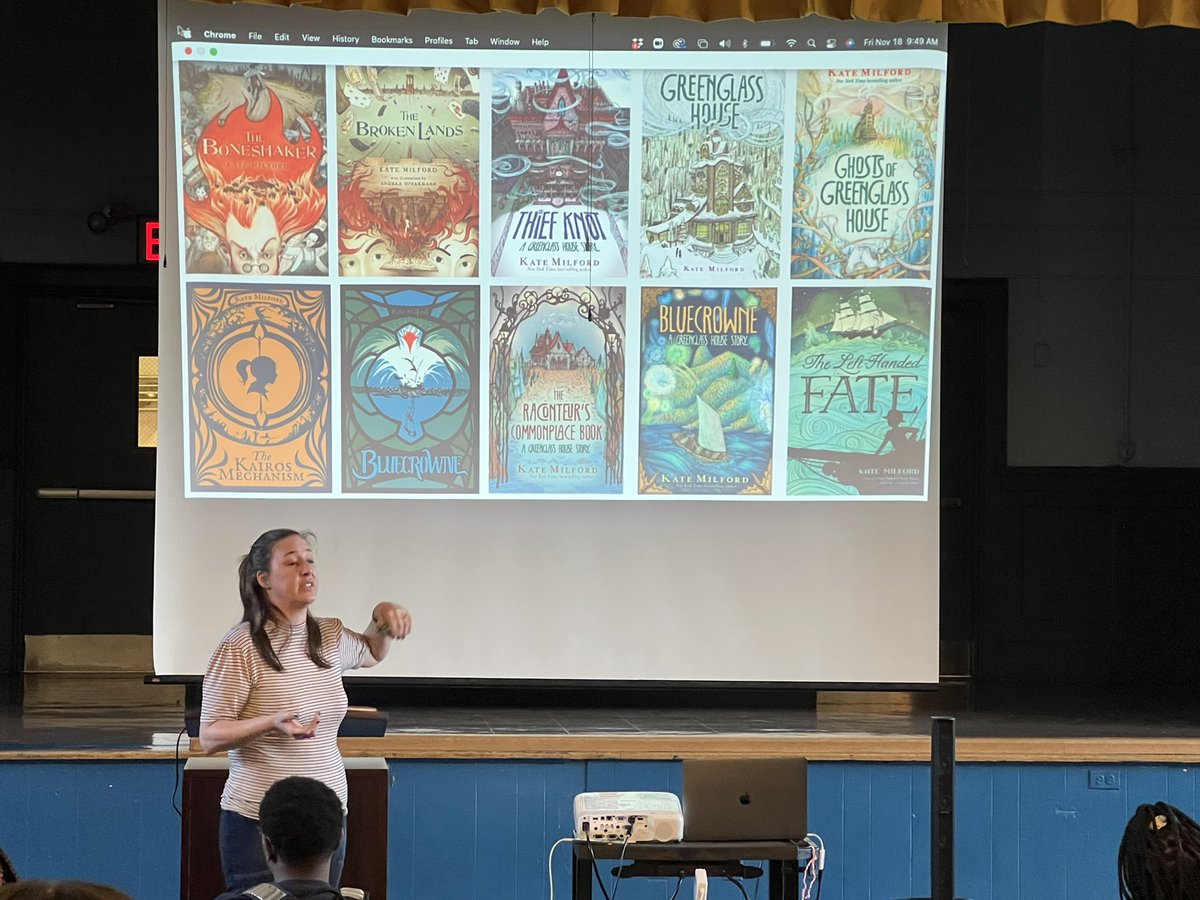 MiddleSchool35's tweet photo. Thank you @KateMilford and the Macon Branch of the New York Public Library for visiting our school community today. Sharing your journey as an author was great #ms35rocs #thewritingprocess #readingcommunity  @D16LEADS @NYPL https://t.co/Tb0VClIF1k
