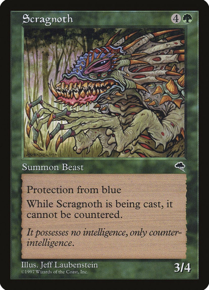 FlavoryTextMTG's tweet photo. “It possesses no intelligence, only counter-intelligence.”

This thing is capable of espionage is what I’m getting out of this 😂

#MagicTheGathering #MTG #FlavorText https://t.co/bpzKbfnCkE