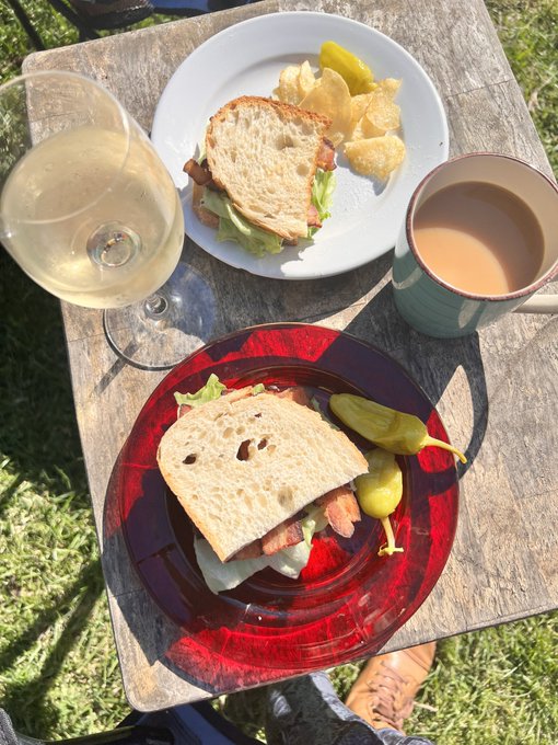 Lunch with mom. Homemade BLTs! Who’s drink is whose? https://t.co/pxM7wXo2bY