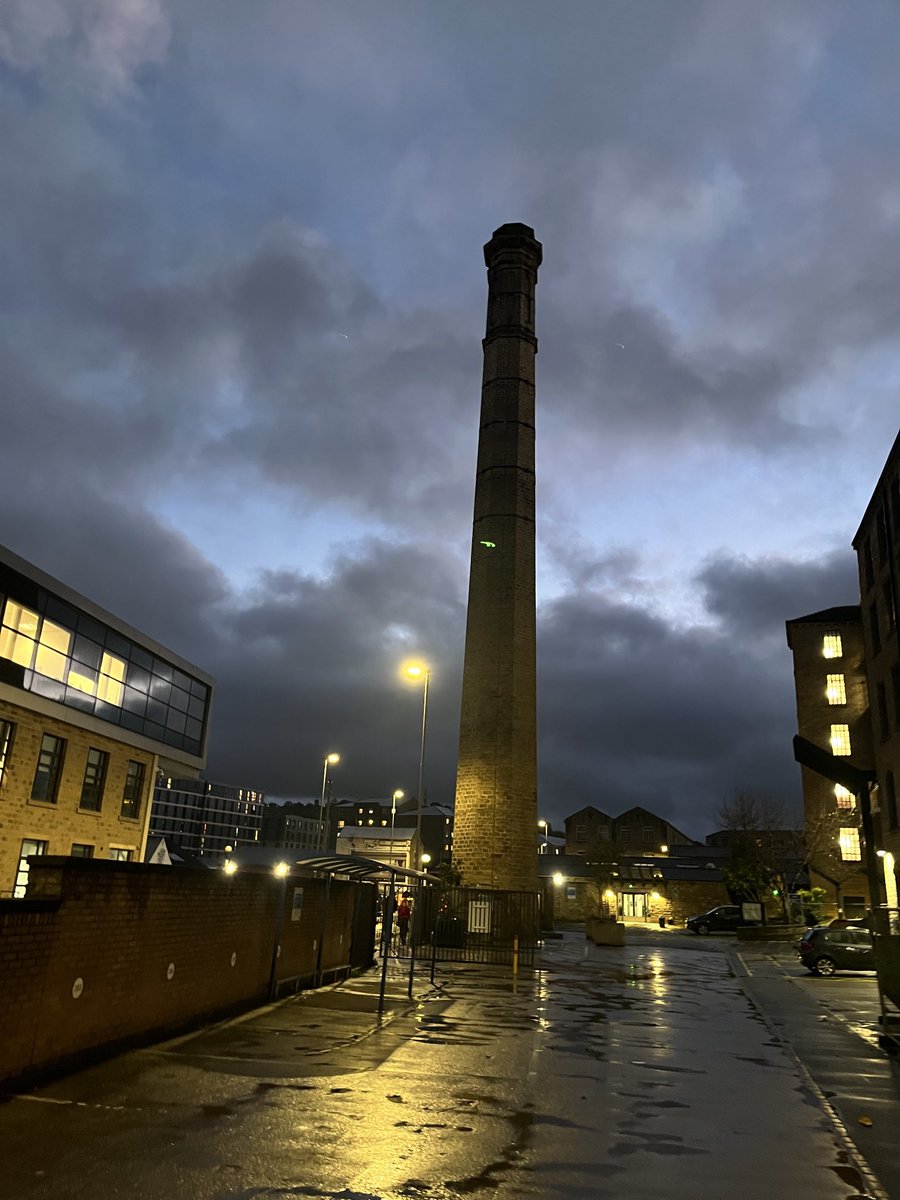 DavidPowellHud's tweet photo. Late finish this pm with our @eduhuduni @HuddersfieldUni #PGCHE students. Thank you to @JarvisAdrian for covering most of the class so I could help with Dad’s pm mobility exercises.
PS This chimney delights me every time I see it…still https://t.co/H04aTlvps5