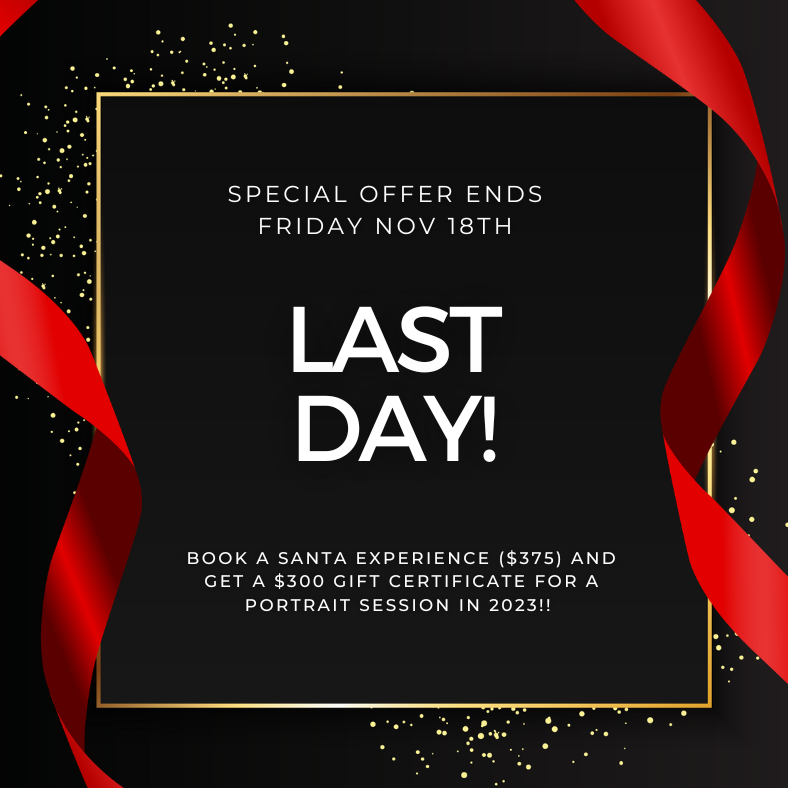 eMPhotog's tweet photo. Today is the LAST DAY to get your $300 gift card with Santa Experience booking!  Deal ends at midnight tonight.  
https://t.co/qrN0iUE7OY https://t.co/jEYOlObKFP
