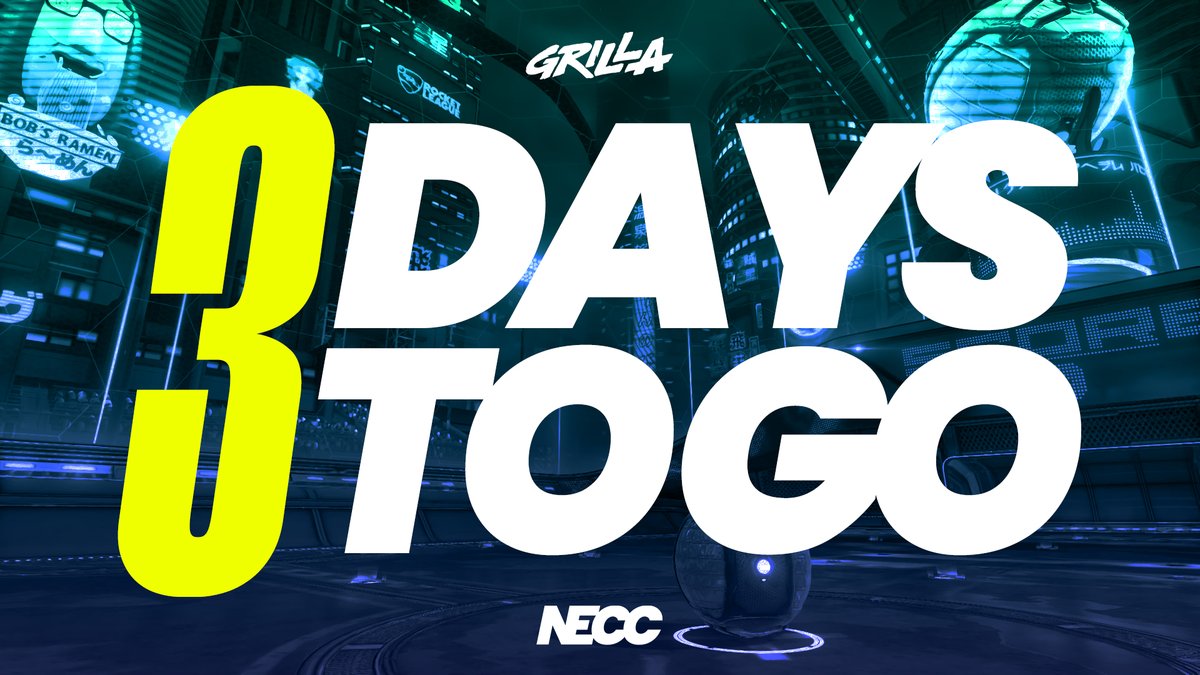 𝟑 𝐃𝐚𝐲𝐬 𝐀𝐰𝐚𝐲❗

O️ur NECC Rocket League tournament with our friends <a href="/Grilla/">Grilla</a> begins this Monday 

$1,000 prize pool 🤑

Get your squad registered today 
⇢ grilla.gg/g/necc-rl