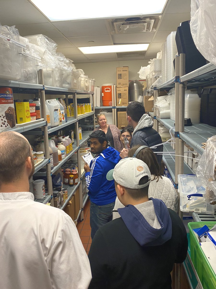 DCC_Catering's tweet photo. Had another amazing Community Based Instruction trip to @52Corner  where Chef Tony took us on a kitchen tour. We loved seeing familiar tools and equipment in their professional kitchen and comparing it to ours. And their lunch was SO yummy! @DCC_Principal @FCPS_CTS https://t.co/VFAIeh0t8K
