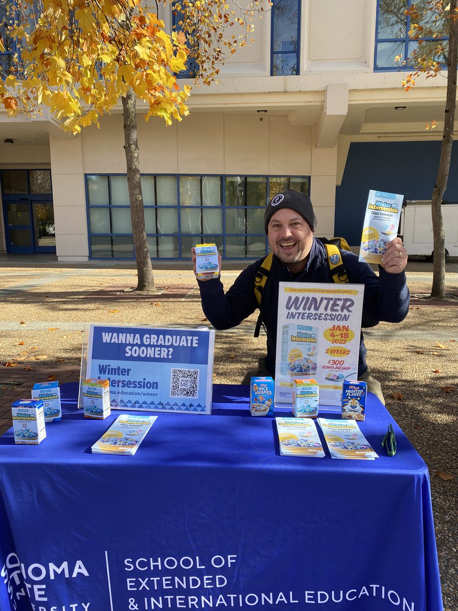 SSUExEd's tweet image. Say hello to our friend Alex Kaplan, a current student at SSU &amp;amp; soon to be graduate majoring in History. Kaplan was eager to come tell SEIE his college journey. Kaplan expressed how grateful he was for taking 2 of our Summer Intersession classes. #SSU#SummerWinterIntersession