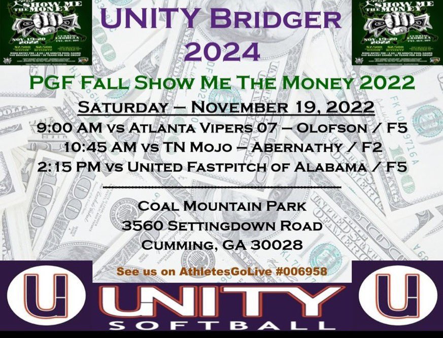 Coaches, last chance to see us play this year. Swing by Coal Mountain Park on Saturday!@UnityBridger @Los_Stuff <a href="/SBRRetweets/">Softball Recruiting Reposts</a> <a href="/ExtraInningSB/">EXTRA INNING SOFTBALL</a> <a href="/LegacyLegendsS1/">Legacy & Legends Softball</a> <a href="/Sports_Recruits/">SportsRecruits</a>