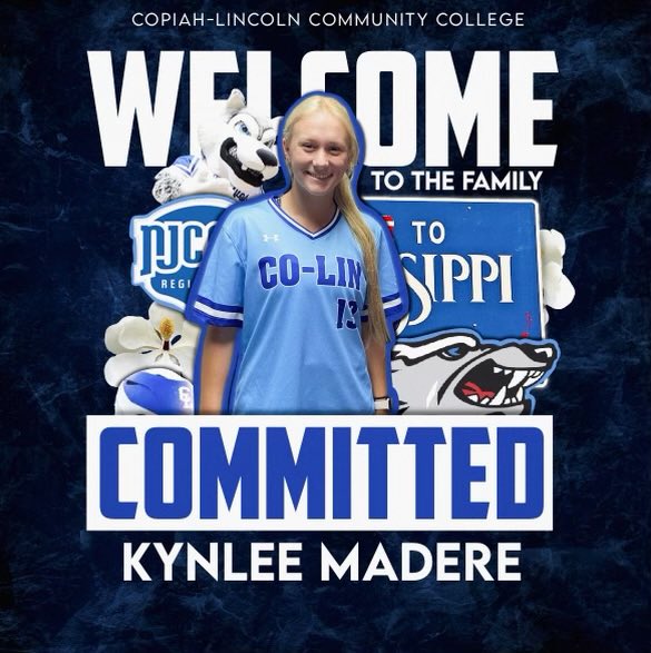 We would like to officially congratulate Kynlee Madere (2023) <a href="/MadereKynlee/">kynlee madere</a> on her commitment to Copiah Lincoln to continue her education and softball career! We are proud of you!! #maruccipatriots @CoachMeleah <a href="/CoLinSoftball/">Co-Lin Softball</a>