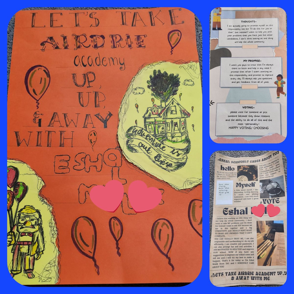 PupilParAirdrie's tweet photo. 🌟Outstanding effort from some of our pupils @AirdrieAcademy campaigning for their seat in our new Pupil Parliament! Look out for the voting process involving all staff and pupils that will open next week. More information will be shared at this week's assemblies!🌟#ambition https://t.co/6e11Z0OwIk