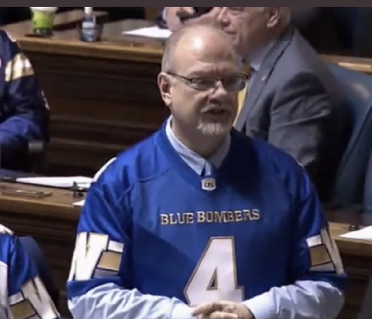 test Twitter Media - Lots of Blue and Gold in the @MBLegislature today. And @Bighill44 seemed to be the favourite selection. Let’s go Bombers.
#ForTheW https://t.co/Vsfc8CUuZ5